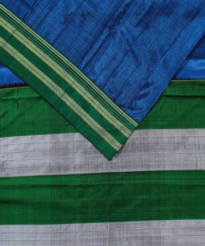 Indigo green art silk handwoven gayathri ilkal saree