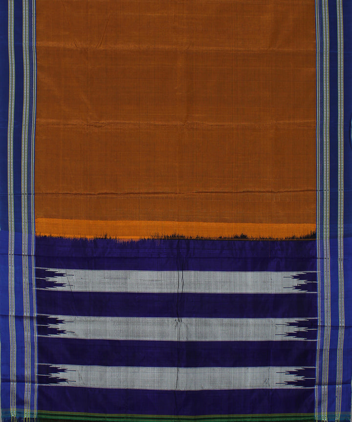 Mustard blue art silk handwoven gayathri ilkal saree