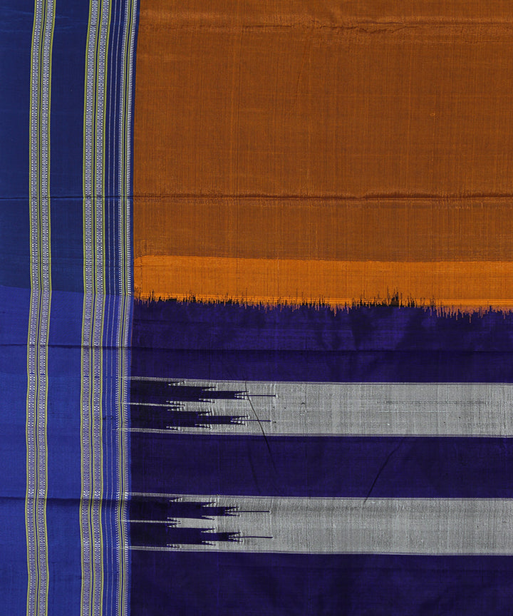 Mustard blue art silk handwoven gayathri ilkal saree