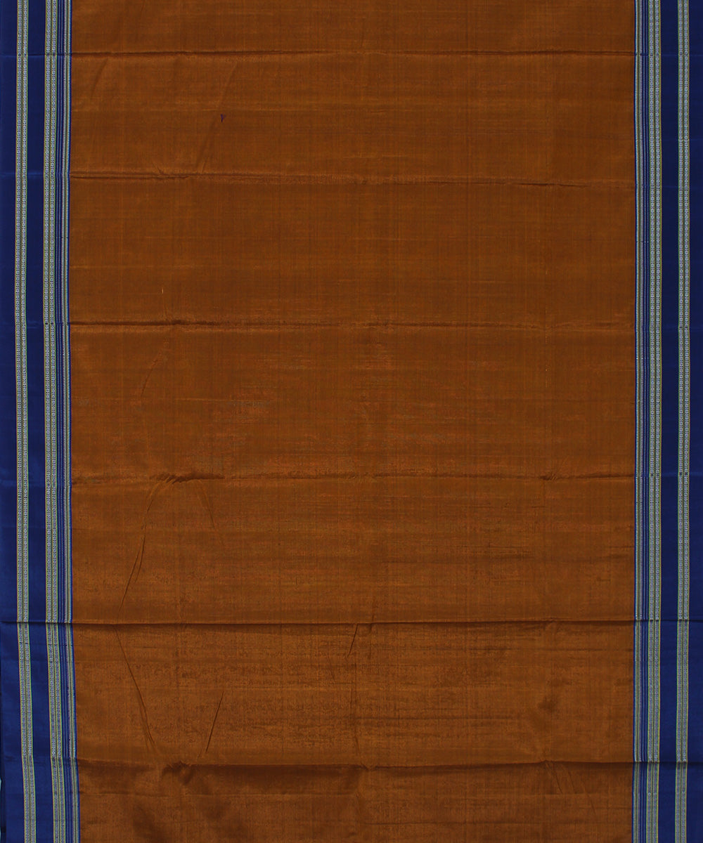Mustard blue art silk handwoven gayathri ilkal saree