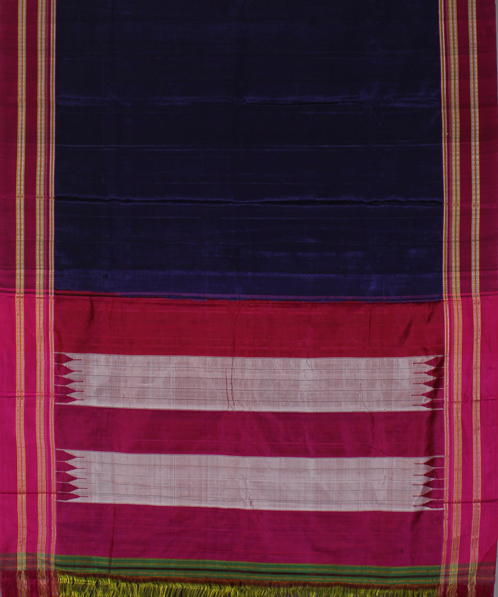 Purple pink art silk handwoven gayathri ilkal saree