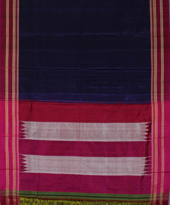 Purple pink art silk handwoven gayathri ilkal saree