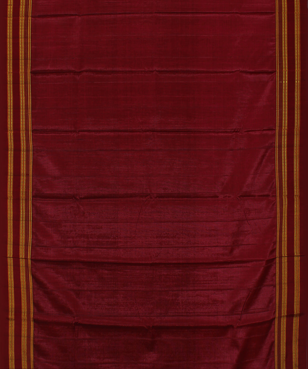 Maroon pink art silk handloom gayathri ilkal saree