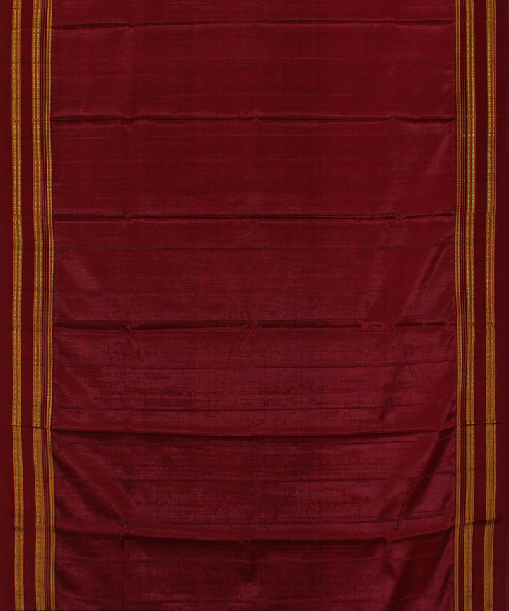 Maroon pink art silk handloom gayathri ilkal saree