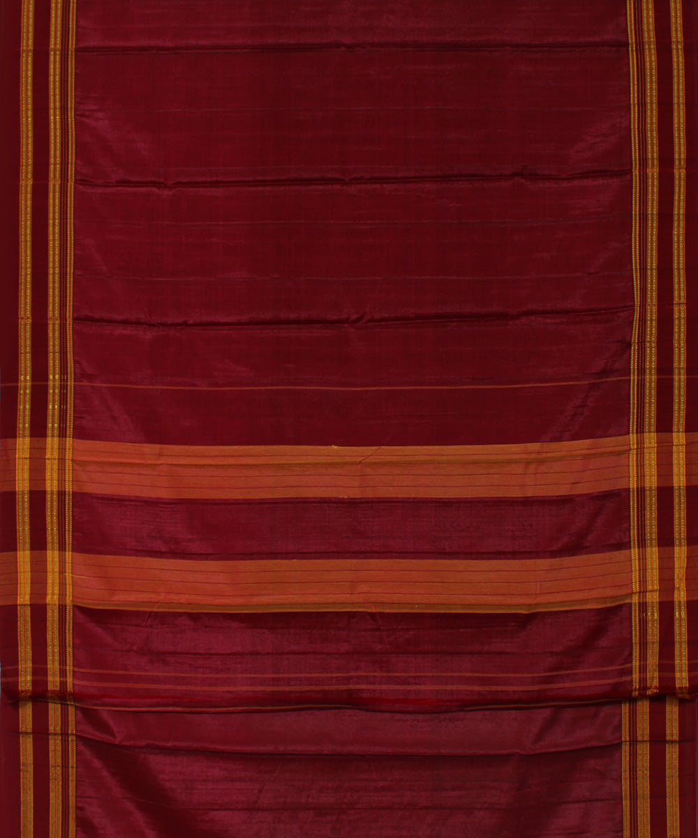 Maroon pink art silk handloom gayathri ilkal saree