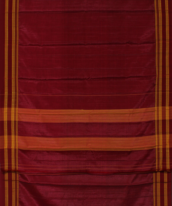 Maroon pink art silk handloom gayathri ilkal saree