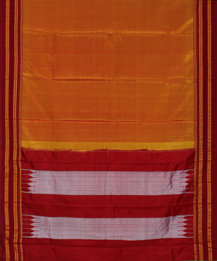 Orange red art silk handwoven gayathri ilkal saree