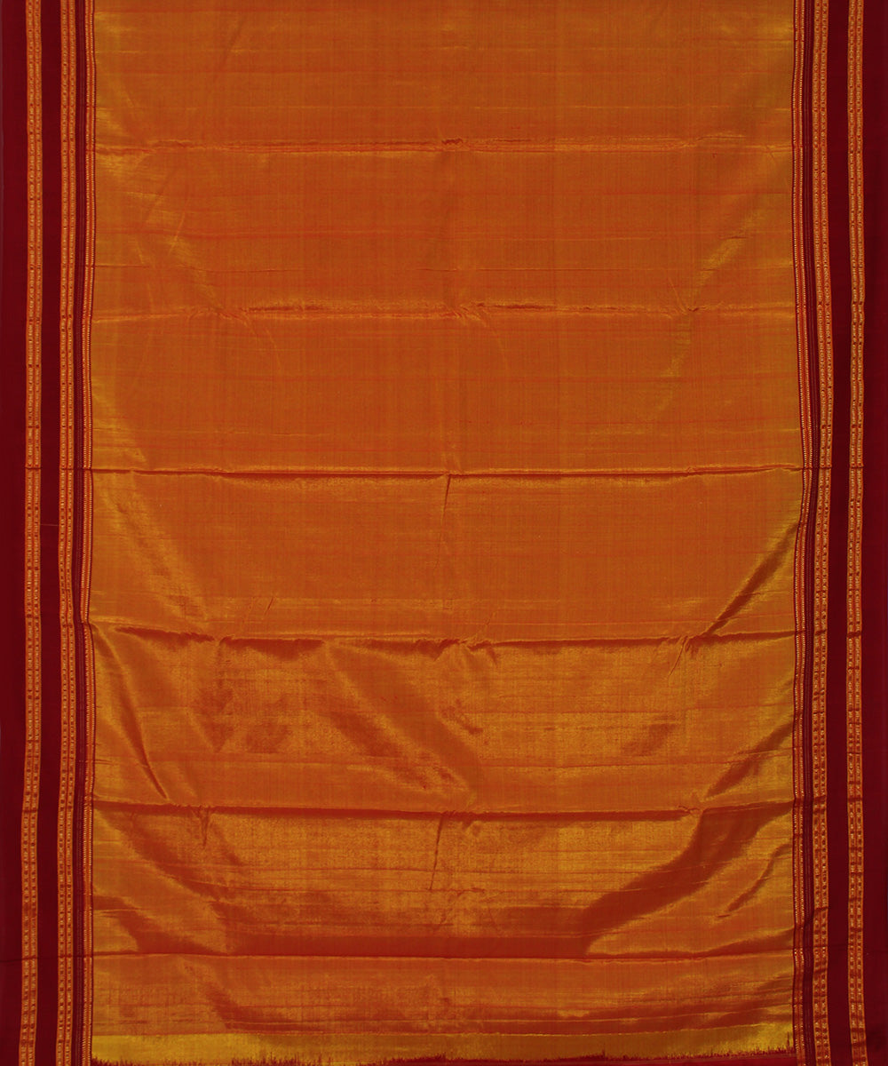 Orange red art silk handwoven gayathri ilkal saree