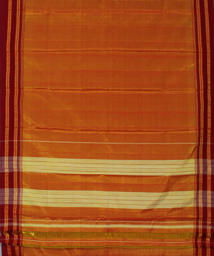 Orange red art silk handwoven gayathri ilkal saree