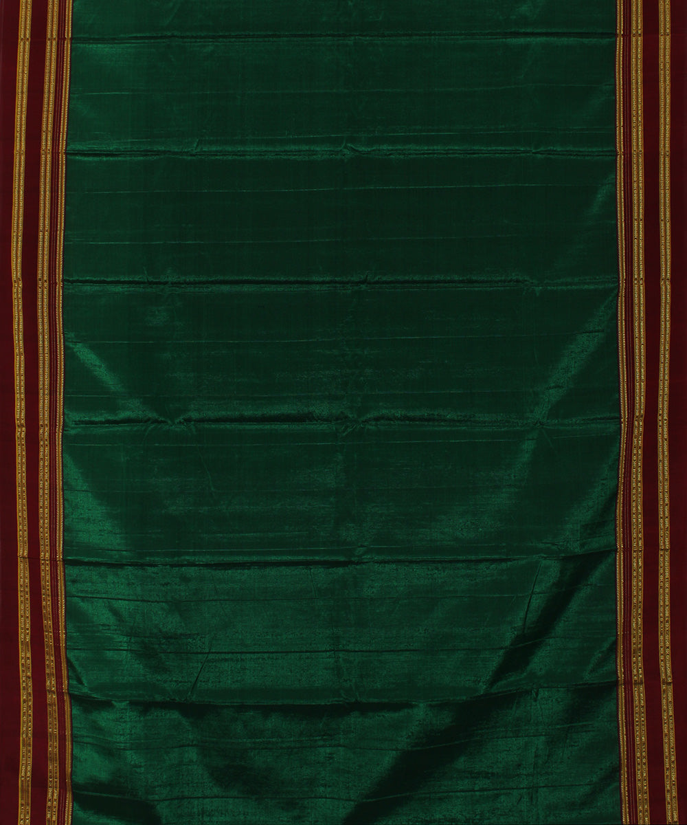 Dark green maroon art silk handwoven gayathri ilkal saree