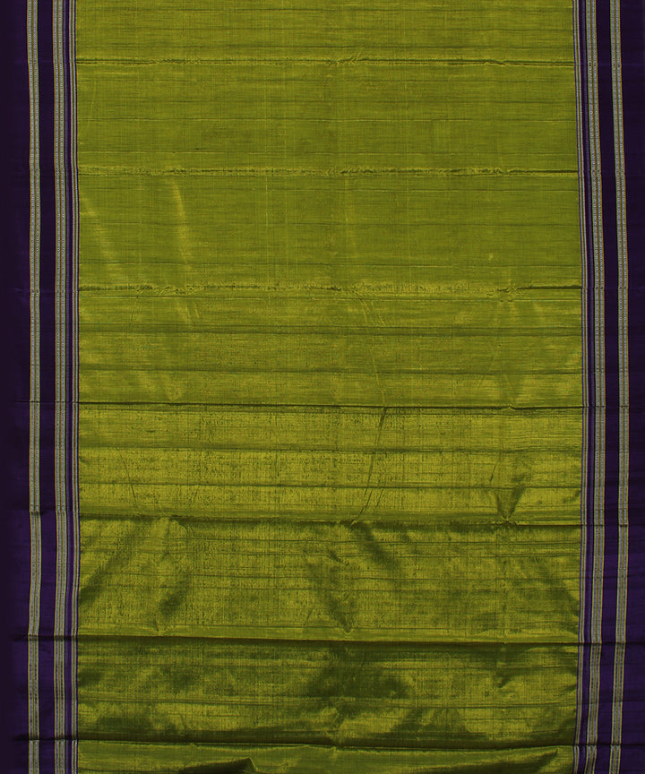 Lime green purple art silk handwoven gayathri ilkal saree