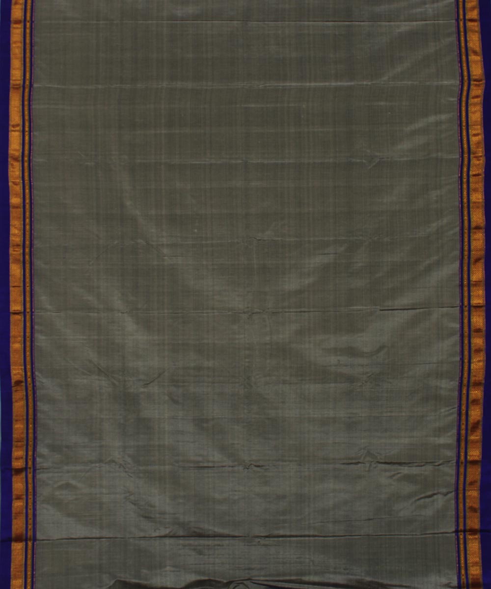 Grey purple handwoven silk ilkal saree