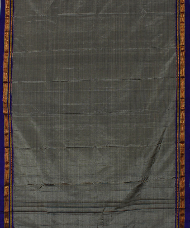 Grey purple handwoven silk ilkal saree