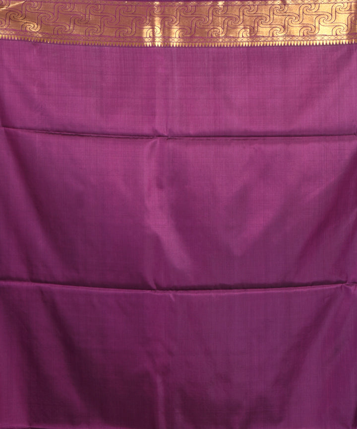 Purple handwoven silk bengal sari