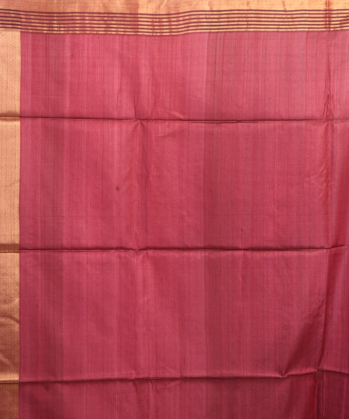 Brown handwoven tussar silk bengal sari