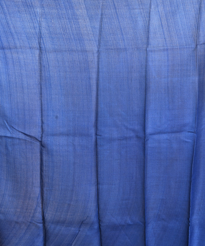 Navy blue batik tie dyed silk bengal sari