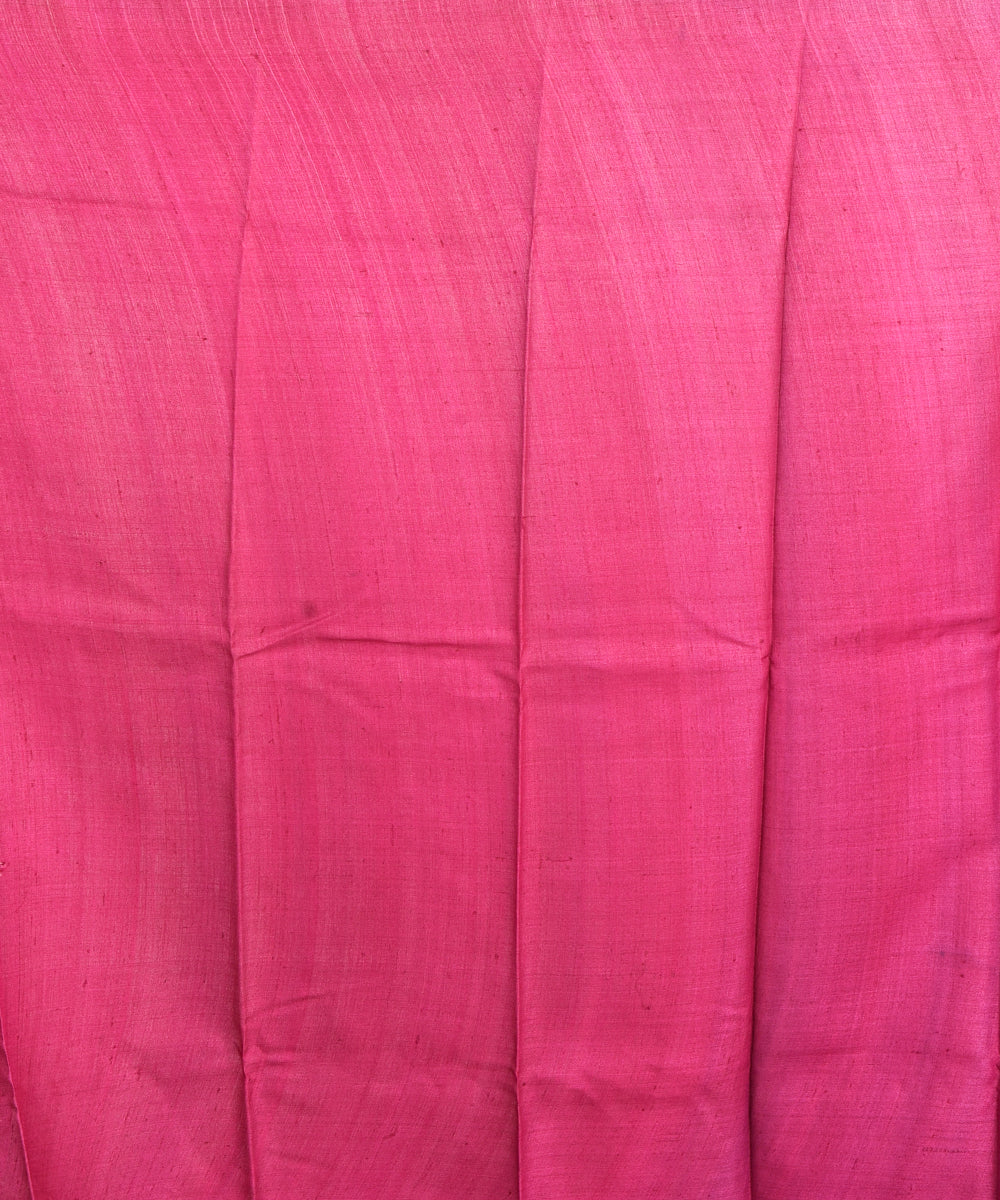 Pink multicolor batik tie dyed silk bengal sari