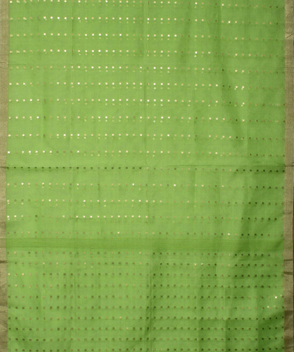 Light green bengal sequin handwoven silk stole