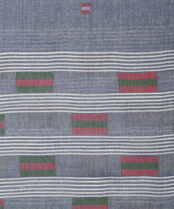 Dark grey handwoven cotton jamdani stole