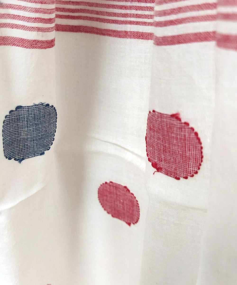 White handwoven cotton jamdani stole