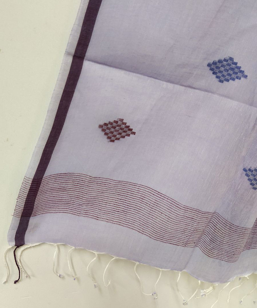 Grey handwoven cotton jamdani stole