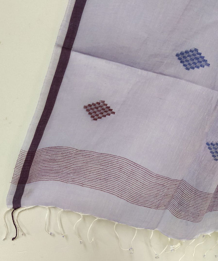 Grey handwoven cotton jamdani stole
