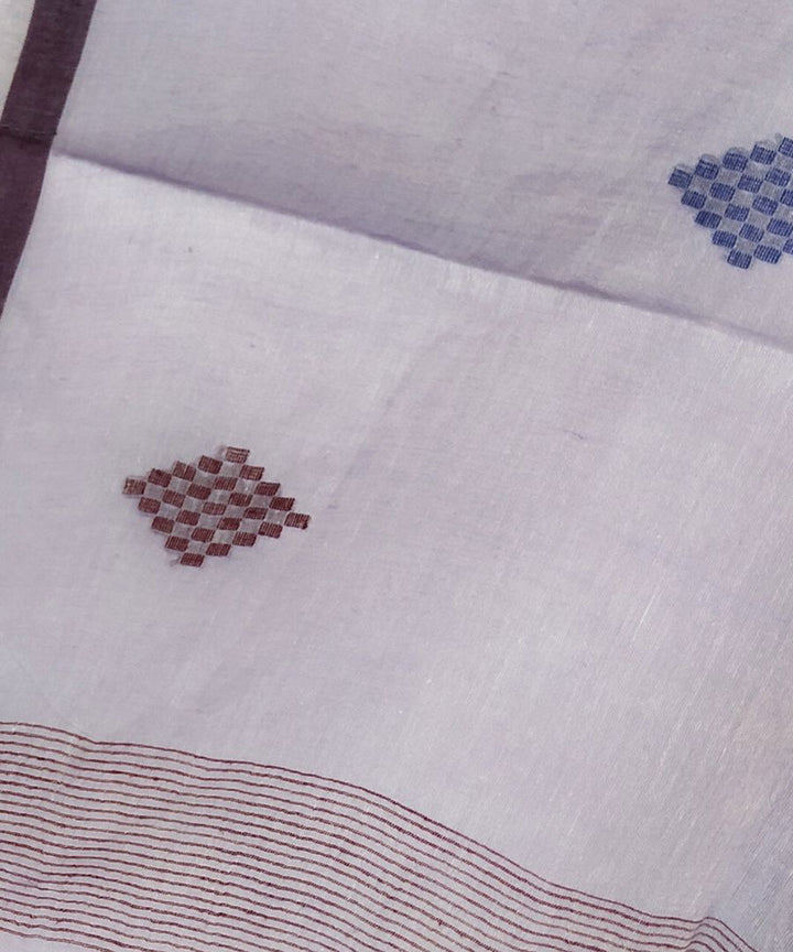 Grey handwoven cotton jamdani stole