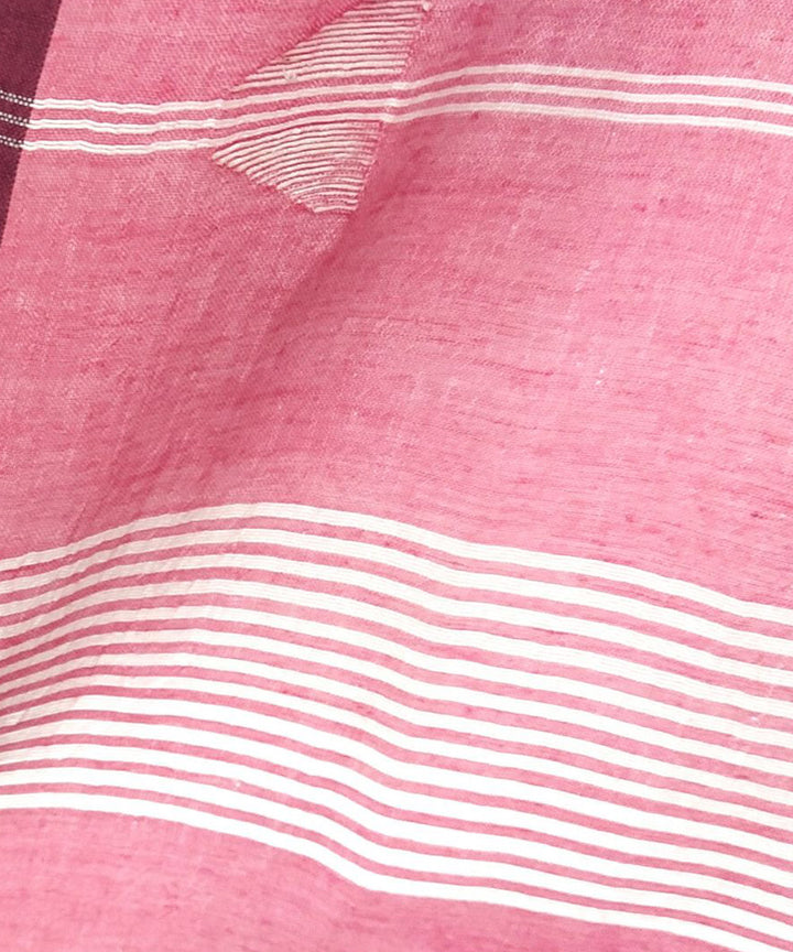 Pink handwoven cotton jamdani stole