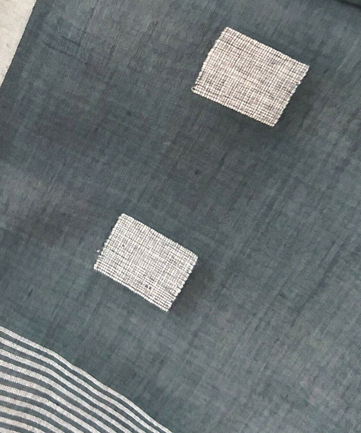 Black handwoven cotton jamdani stole