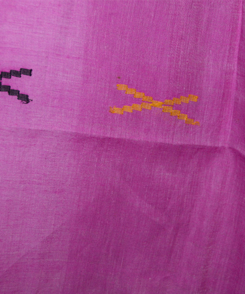 Pink handwoven cotton jamdani stole