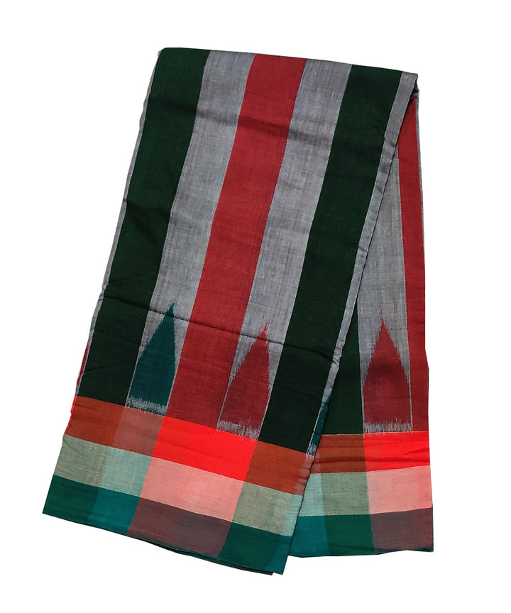 Multicolor stripes handwoven cotton sambalpuri dhoti