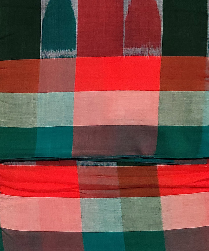 Multicolor stripes handwoven cotton sambalpuri dhoti