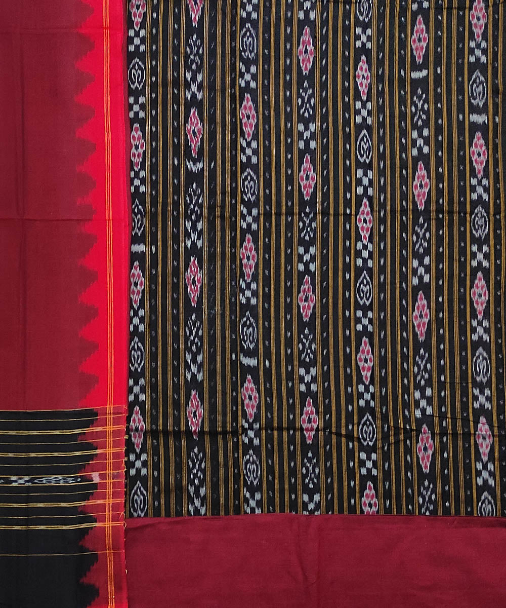 3pc Black maroon handwoven sambalpuri dress material