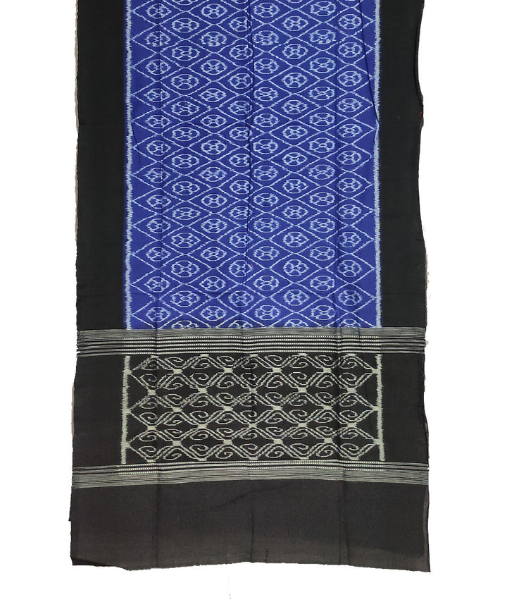 Navy blue black handwoven cotton sambalpuri stole