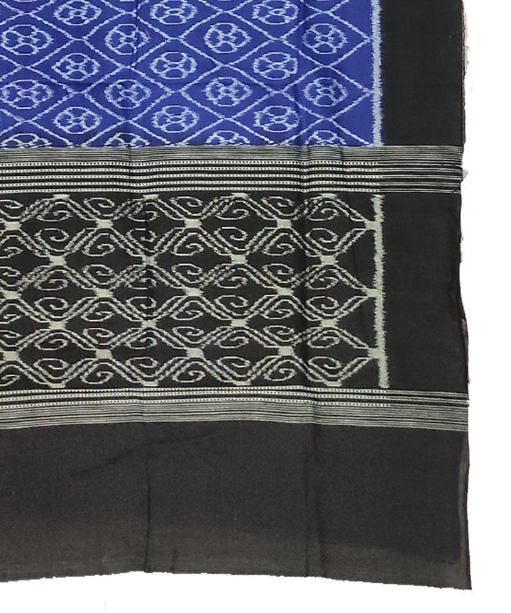 Navy blue black handwoven cotton sambalpuri stole