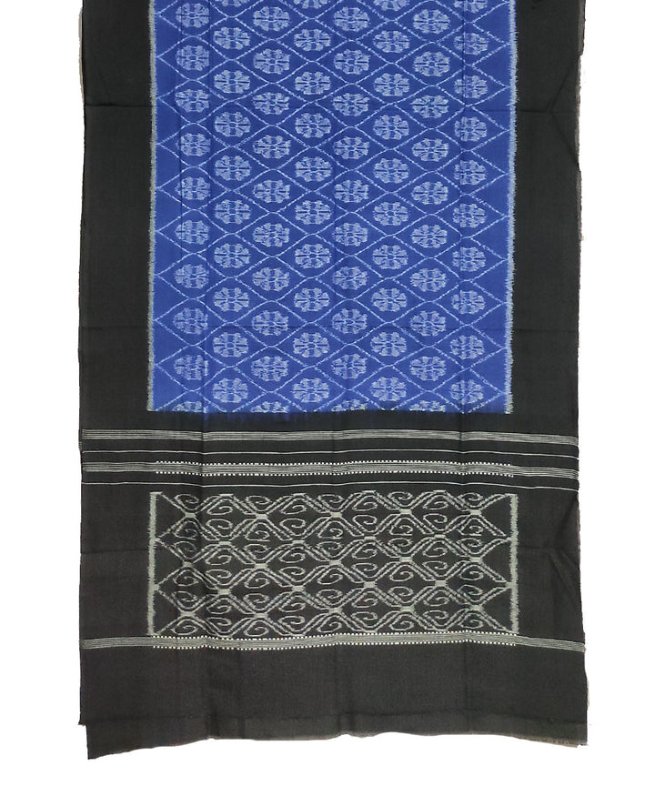 Navy black handwoven cotton sambalpuri stole