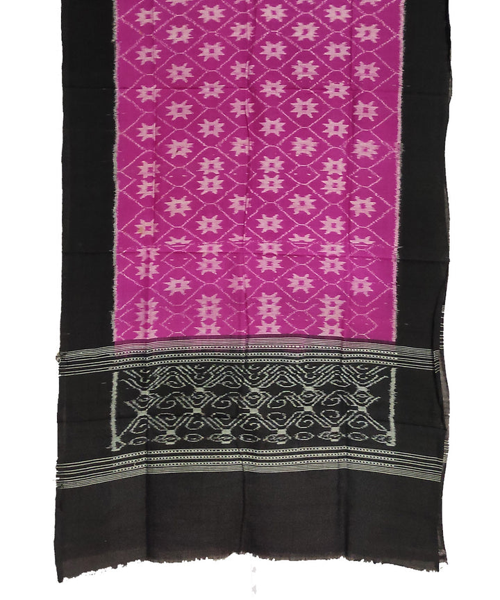 Magenta black handwoven cotton sambalpuri stole