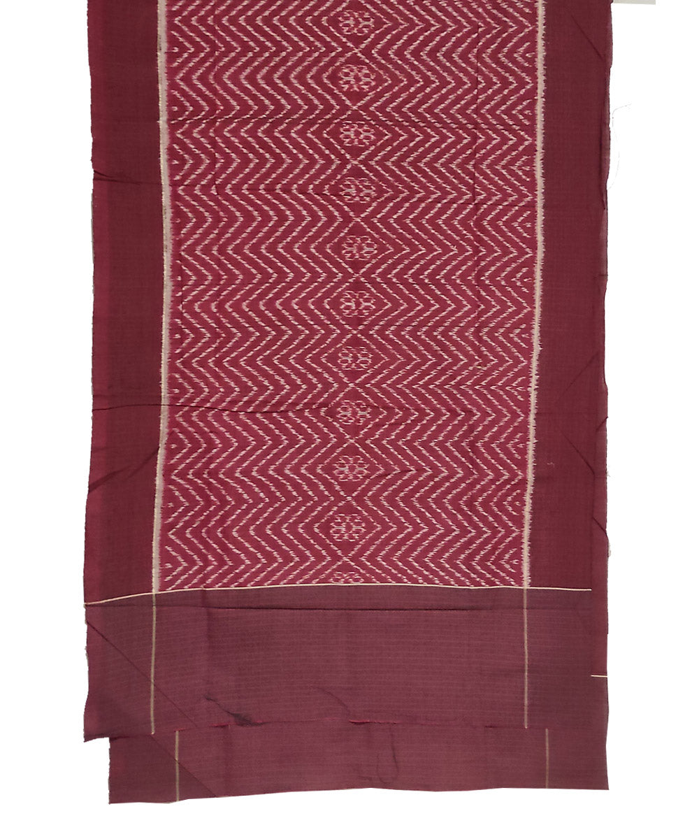 Maroon handwoven cotton sambalpuri stole