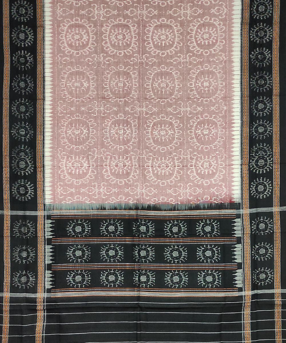 Grey black handloom cotton sambalpuri dupatta