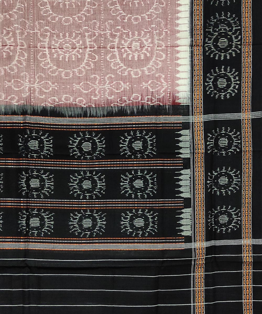 Grey black handloom cotton sambalpuri dupatta