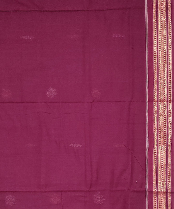 Dark green maroon handwoven cotton bomkai saree