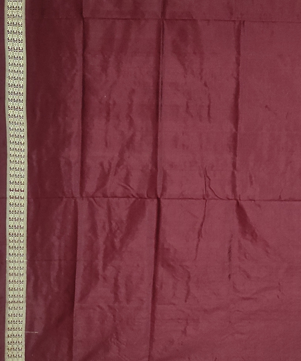 Red maroon handwoven silk dolabedi saree