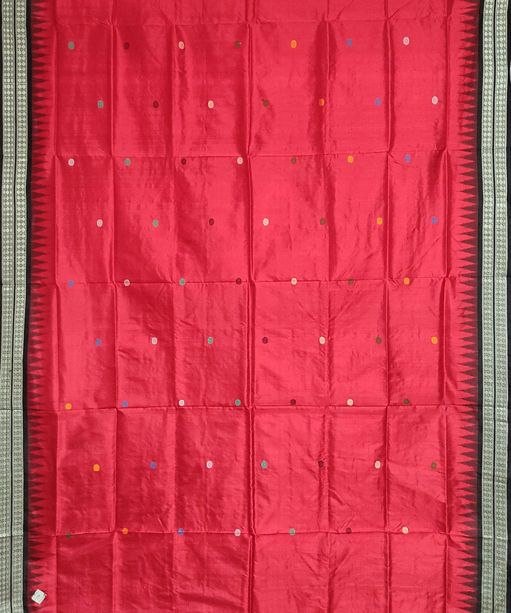 Pink black handwoven silk dolabedi saree