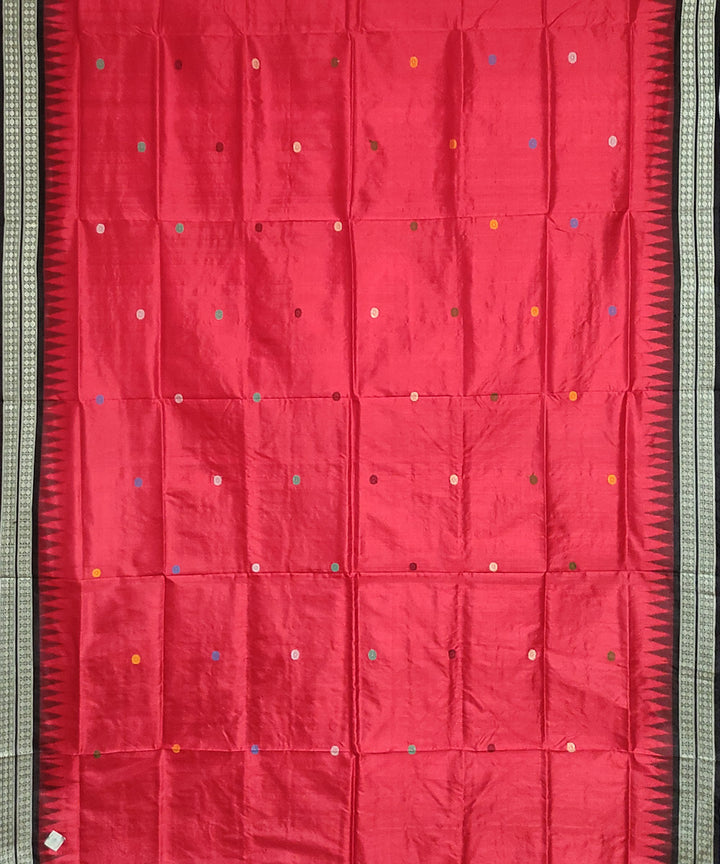 Pink black handwoven silk dolabedi saree