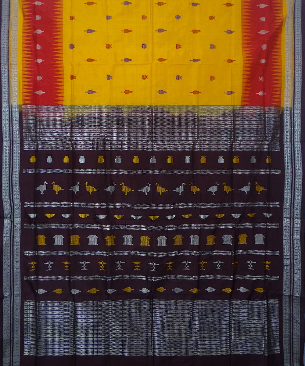 Multicolor handwoven silk dongoria saree