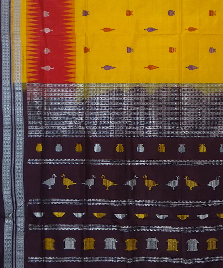 Multicolor handwoven silk dongoria saree