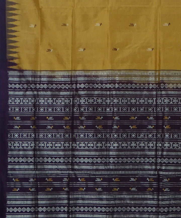 Mustard handwoven silk dongoria saree