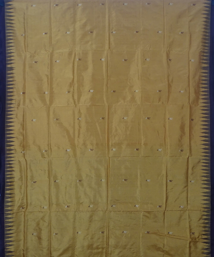 Mustard handwoven silk dongoria saree
