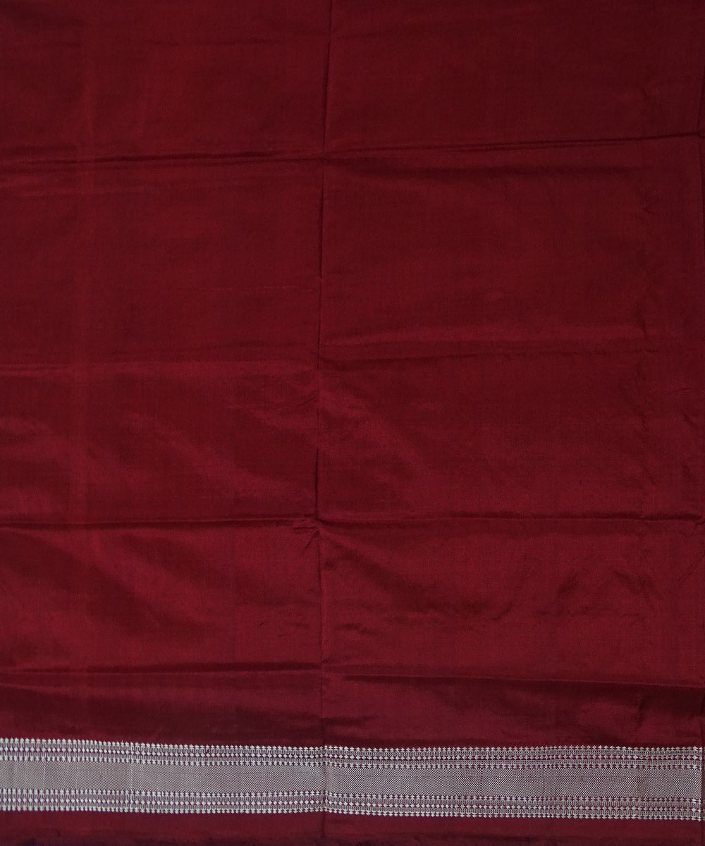 Yellow maroon handwoven silk dongoria saree