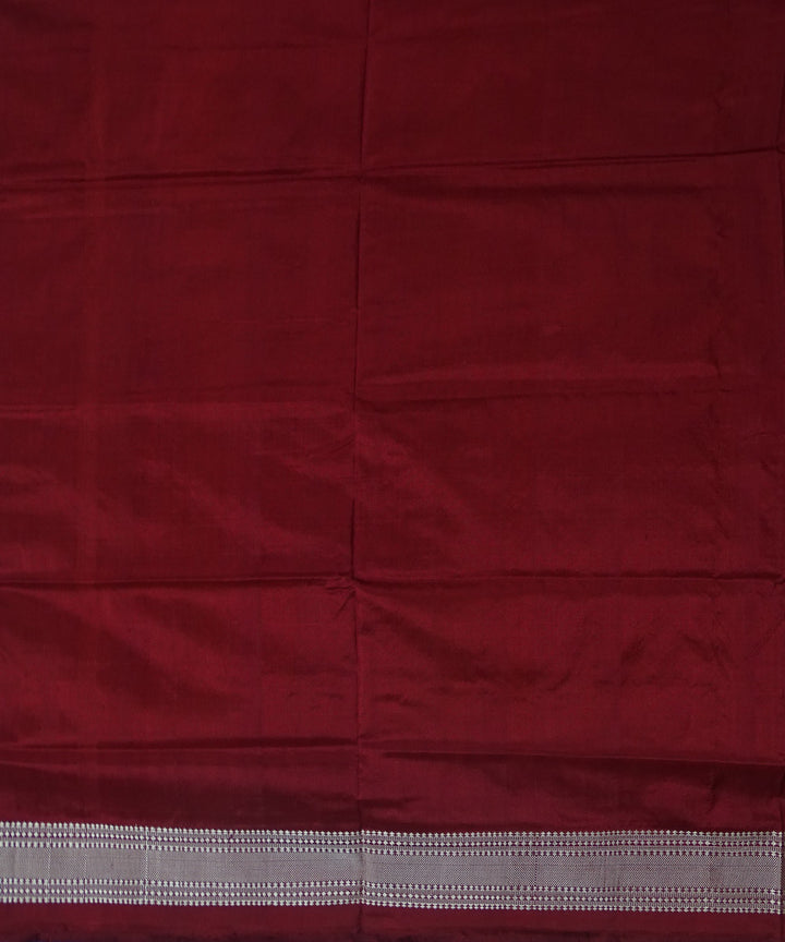 Yellow maroon handwoven silk dongoria saree